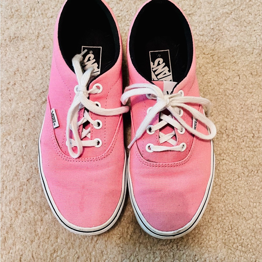 Vans Pink Canvas Sneakers Classic Style Size 8